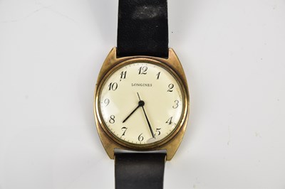 Lot 612 - LONGINES, a gentleman's yellow metal cased...