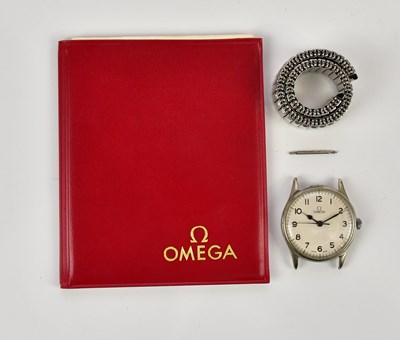 Lot 576 - OMEGA; a manual wind gentleman's wristwatch,...