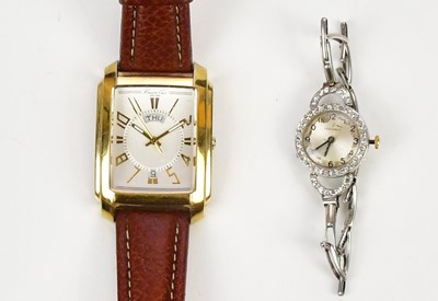 Lot 618 - LONGINES; a lady's cocktail watch, the...