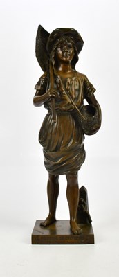 Lot 1702 - AFTER JEAN GARNIER; a bronze figure, 'Pecheuse...