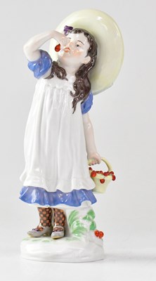 Lot 201 - MEISSEN; a 20th century figure of a girl with...