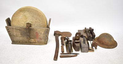 Lot 372 - A vintage knife-sharpening wheel and a...