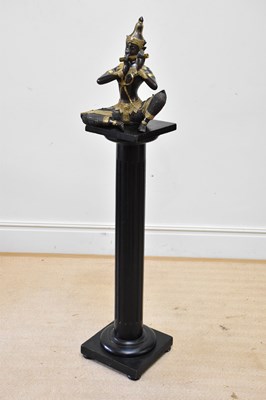 Lot 1717 - A decorative bronze figure of a seated Thai...