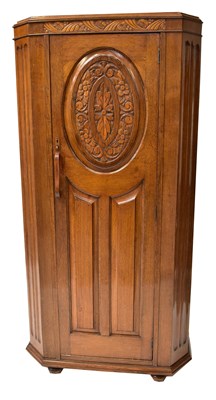 Lot 27 - An early 20th century oak hall robe with...