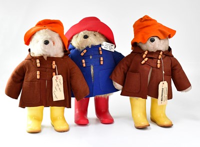 Lot 757 - PADDINGTON BEAR; three soft toys, two 1972...