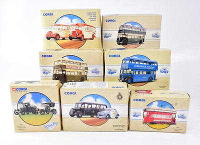 Lot 803 - Seven Corgi Classic Public Transport series...