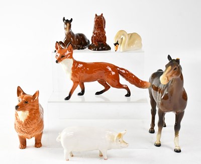 Lot 153 - BESWICK; six models of animals to include...