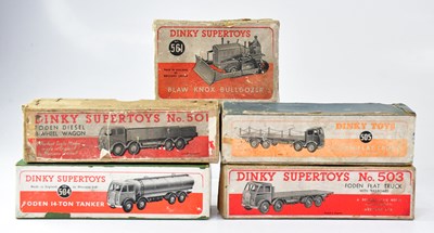 Lot 772 - DINKY; five Supertoys boxed vehicles,...