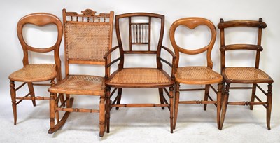 Lot 38 - Five various Victorian and Edwardian bergère...