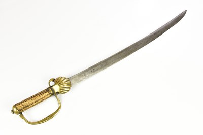 Lot 1358 - An 18th century Continental hunting hanger,...