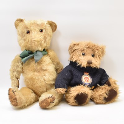 Lot 699 - A pre-1950s golden mohair teddy bear, with...