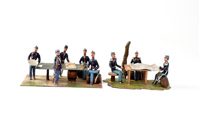 Lot 915 - HEYDE; two painted lead groups of Danish Army...