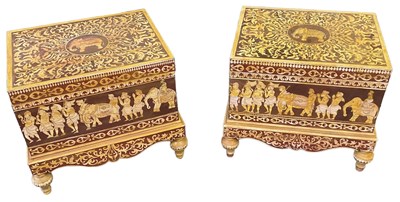 Lot 37 - A pair of modern Sri Lankan painted storage...
