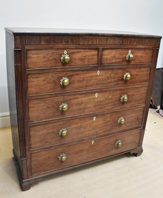 Lot 1348 - An early 19th century mahogany chest, with...