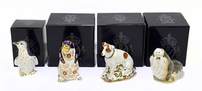 Lot 697 - ROYAL CROWN DERBY; four animal form...