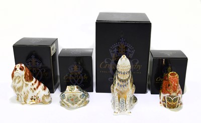 Lot 698 - ROYAL CROWN DERBY; four animal form...