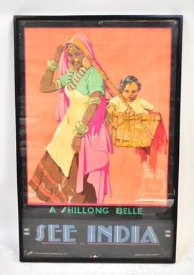 Lot 572 - A 1930s travel poster on canvas backed paper,...
