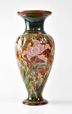 Lot 294 - ROYAL DOULTON; two large stoneware vases, one...
