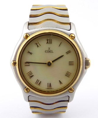 Lot 1096 - EBEL; a ladies' two-tone stainless steel Wave...