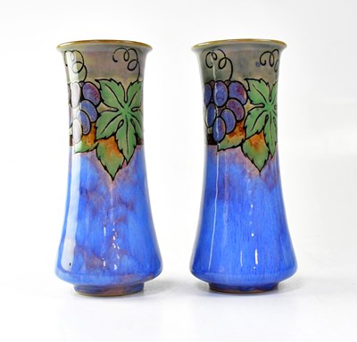 Lot 299 - ROYAL DOULTON LAMBETH; a pair of stoneware...