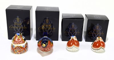 Lot 649 - ROYAL CROWN DERBY; four animal form...