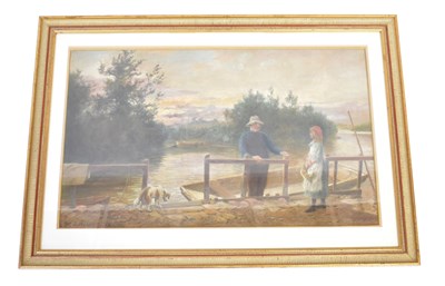Lot 550 - WILLIAM G. HOOPER; watercolour, 'Evening at...
