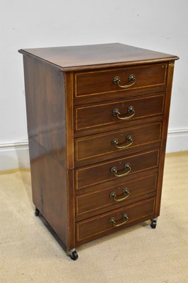 Lot 1327 - An Edwardian inlaid mahogany chest of six...