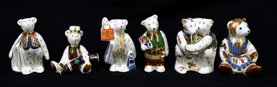 Lot 630 - ROYAL CROWN DERBY; six animal form...