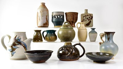 Lot 332 - Fourteen assorted pieces of studio pottery...