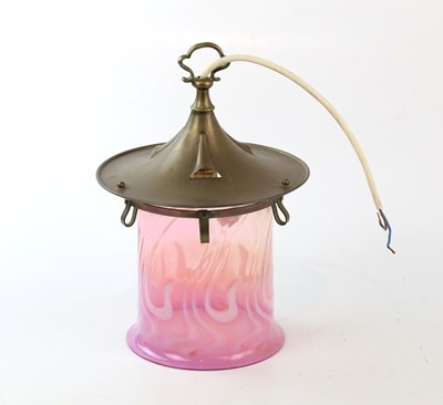 Lot 2073 - An Arts & Crafts ceiling lantern with brass...