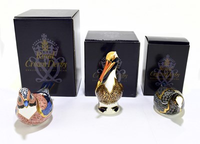 Lot 700 - ROYAL CROWN DERBY; three animal form...
