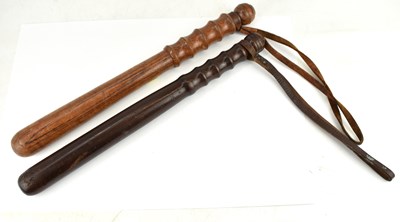 Lot 431 - Two Victorian Police truncheons, one rosewood...