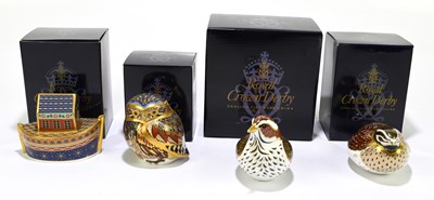 Lot 699 - ROYAL CROWN DERBY; three animal form...