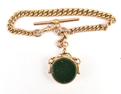 Lot 1044 - A 9ct rose gold belcher link bracelet with...