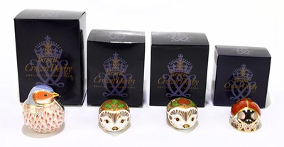 Lot 632 - ROYAL CROWN DERBY; four animal form...