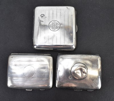 Lot 944 - Three hallmarked silver cigarette cases, all...