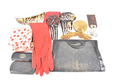 Lot 479 - Vintage clothing to include a shagreen clutch...