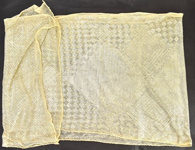 Lot 478 - A vintage woven shawl with silver-coloured...