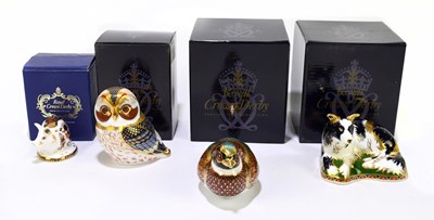 Lot 705 - ROYAL CROWN DERBY; four animal form...