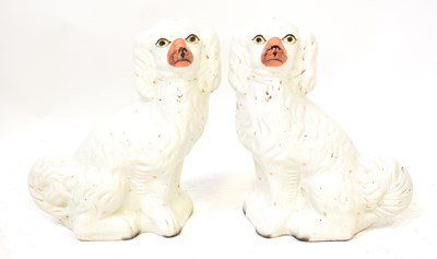 Lot 209 - A pair of Staffordshire-style dogs, height...