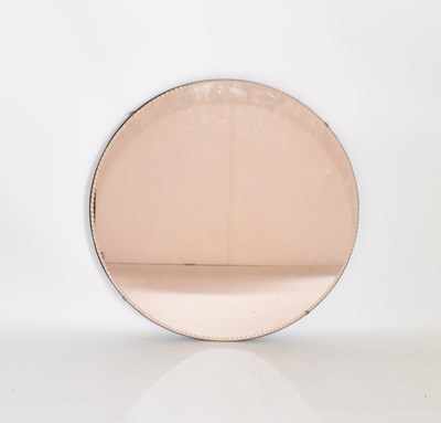 Lot 71 - A vintage copper tone circular wall mirror...