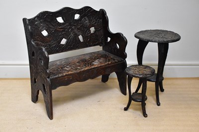 Lot 2625 - An early 20th century Japanese carved hall...