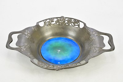 Lot 2076 - ARCHIBALD KNOX FOR TUDRIC PEWTER; a twin...