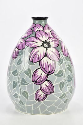 Lot 2290 - F MOREAU; a Belgian Art Deco vase with open...