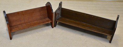 Lot 1611 - An oak book trough, length 64cm, and a...