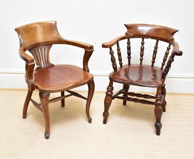 Lot 1395 - An early 20th century oak and beech captain's...