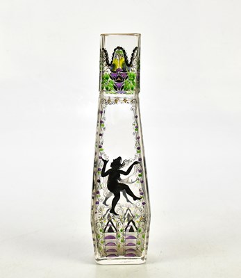 Lot 2161 - MOZER; an Art Nouveau enamelled and gilt glass...