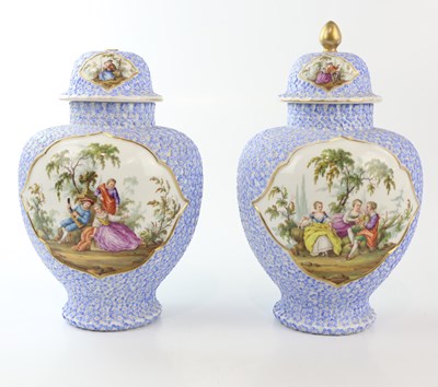 Lot 2445 - AUGUSTUS REX; a pair of German porcelain...