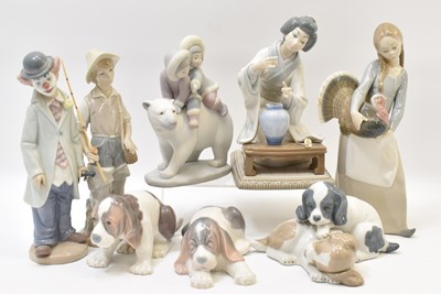 Lot 157 - LLADRÓ; eight Spanish high-gloss figures...