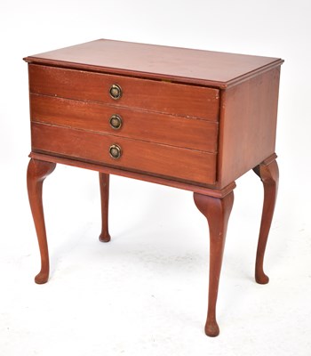 Lot 920 - A mahogany cutlery chest of three drawers, 67...